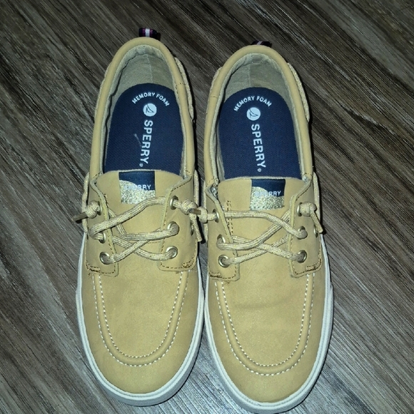 Sperry Tan Boat Shoes Nautical Size 6.5 Womens Or Size 5 Mens - Picture 1 of 4